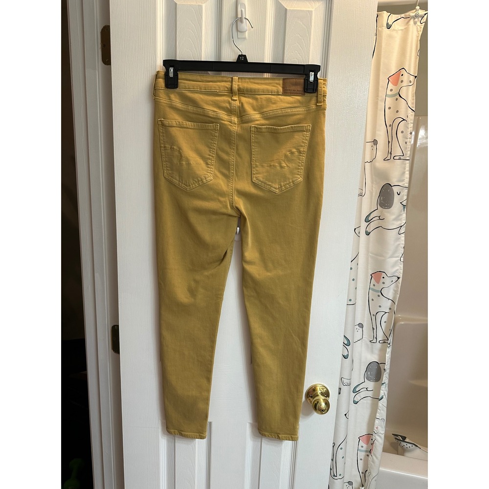 American Eagle Super Hi-Rise Jegging Crop Mustard Yellow Ne(x)t Level Stretch 10 - Picture 3 of 5